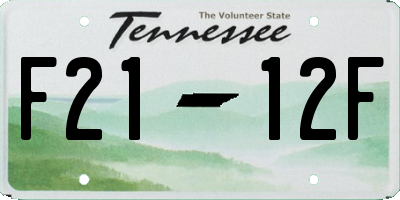 TN license plate F2112F