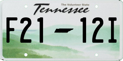 TN license plate F2112I