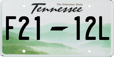 TN license plate F2112L