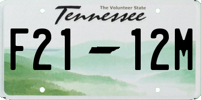 TN license plate F2112M