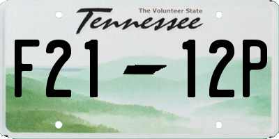 TN license plate F2112P