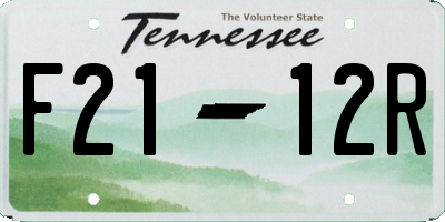 TN license plate F2112R