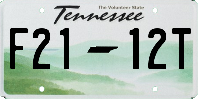 TN license plate F2112T