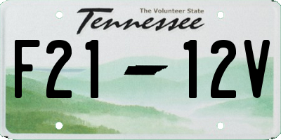 TN license plate F2112V