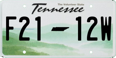TN license plate F2112W