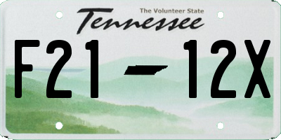 TN license plate F2112X