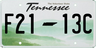 TN license plate F2113C
