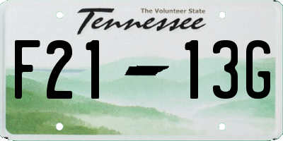TN license plate F2113G