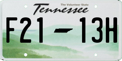 TN license plate F2113H