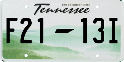 TN license plate F2113I