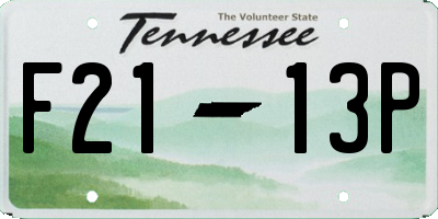TN license plate F2113P