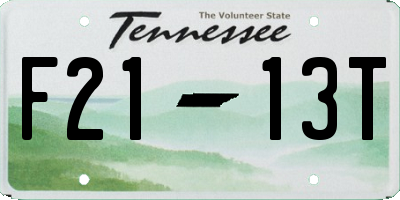 TN license plate F2113T