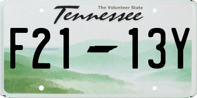 TN license plate F2113Y