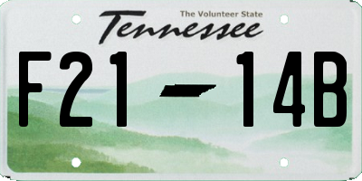 TN license plate F2114B