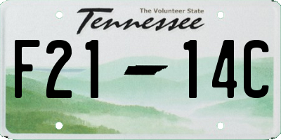 TN license plate F2114C