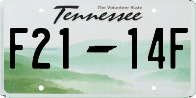 TN license plate F2114F