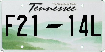 TN license plate F2114L
