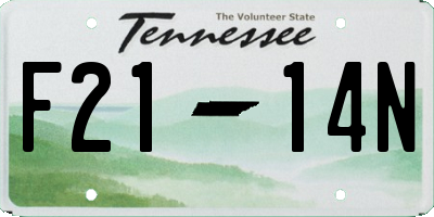 TN license plate F2114N