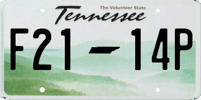 TN license plate F2114P