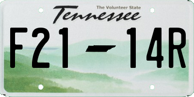 TN license plate F2114R