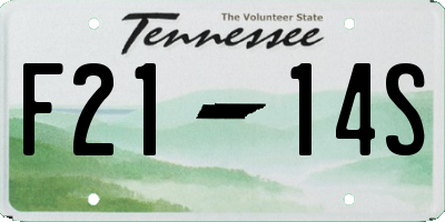 TN license plate F2114S