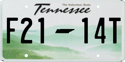 TN license plate F2114T