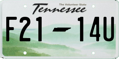 TN license plate F2114U