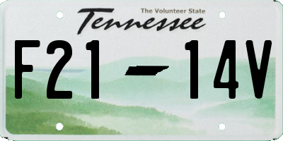 TN license plate F2114V