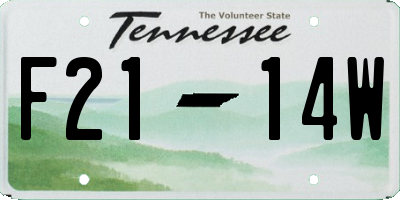 TN license plate F2114W