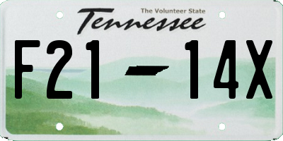 TN license plate F2114X