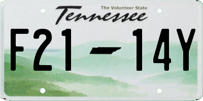 TN license plate F2114Y