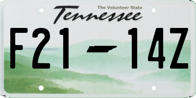 TN license plate F2114Z
