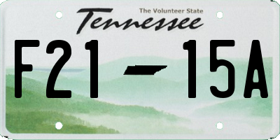 TN license plate F2115A