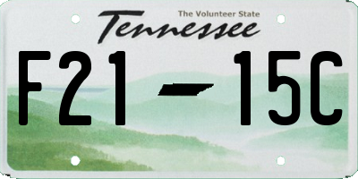 TN license plate F2115C