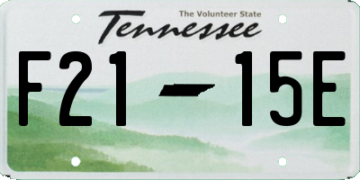 TN license plate F2115E