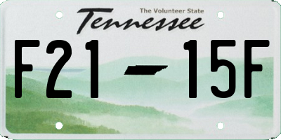 TN license plate F2115F