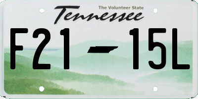 TN license plate F2115L