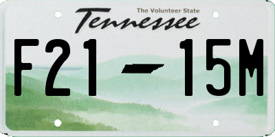 TN license plate F2115M