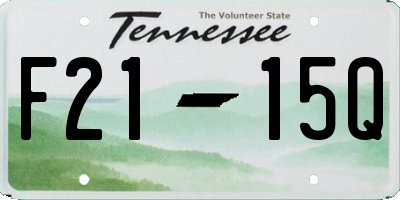 TN license plate F2115Q