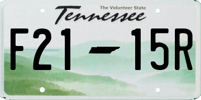 TN license plate F2115R