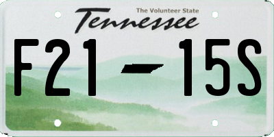 TN license plate F2115S