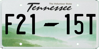 TN license plate F2115T