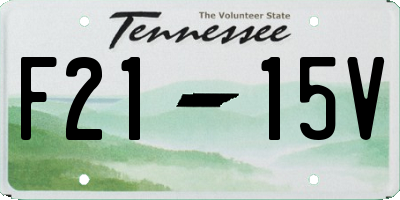 TN license plate F2115V