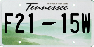 TN license plate F2115W