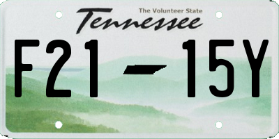 TN license plate F2115Y