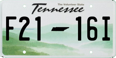 TN license plate F2116I