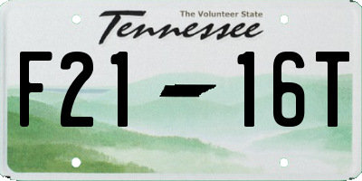TN license plate F2116T