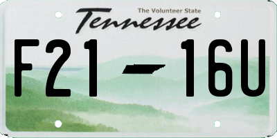 TN license plate F2116U