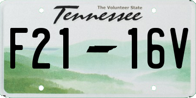 TN license plate F2116V