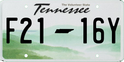 TN license plate F2116Y
